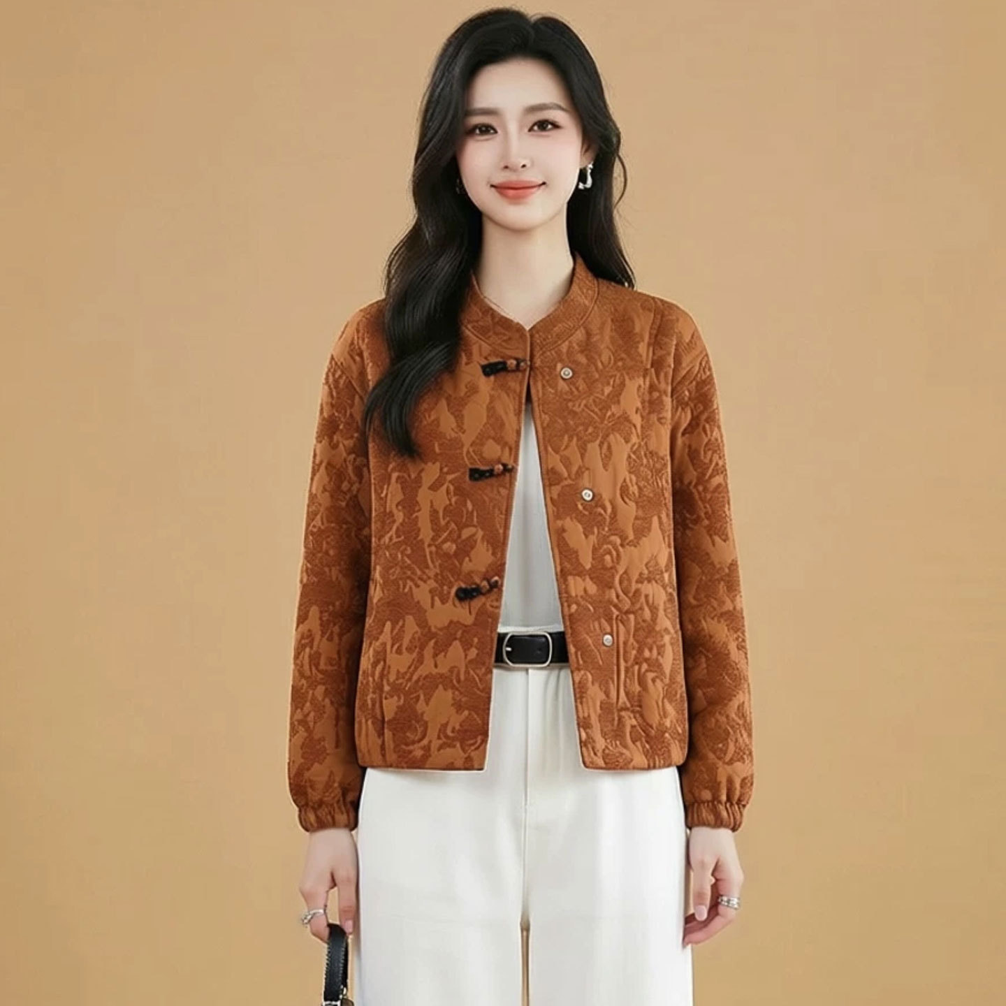 中青年女士优雅中式风格外套短款2026新款中年妈妈装春秋上衣夹克