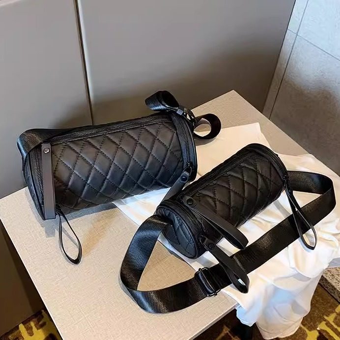 2025新款潮时尚小包包休闲女包菱格圆筒包牛津布单肩包斜挎水桶包,箱包皮具/热销女包/男包,通用款女包,淘宝优惠券,粉丝福利购,淘宝优惠卷