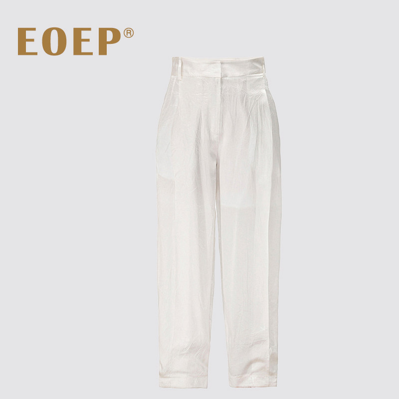 高级三醋酸裤子！垂感九分裤女宽松西装裤哈伦裤 显瘦灯笼裤纯色