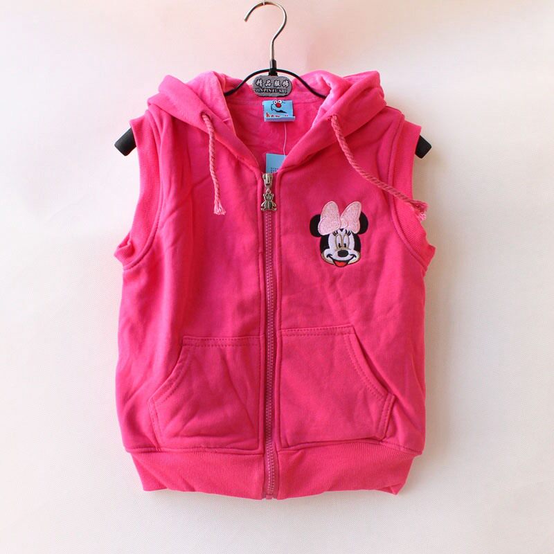 特价女童纯棉加绒加厚马夹带帽子针织弹性好多种颜色秋冬保暖背心