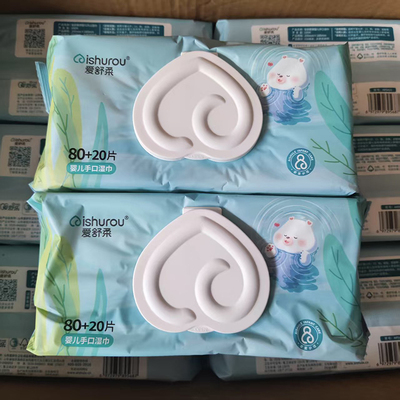 爱舒柔100片婴幼儿手口大包湿巾