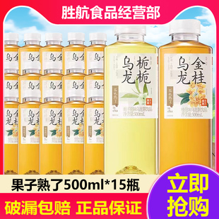 果子熟了金桂乌龙桂花味乌龙茶饮料500ml 15瓶整箱栀栀乌龙茶无糖