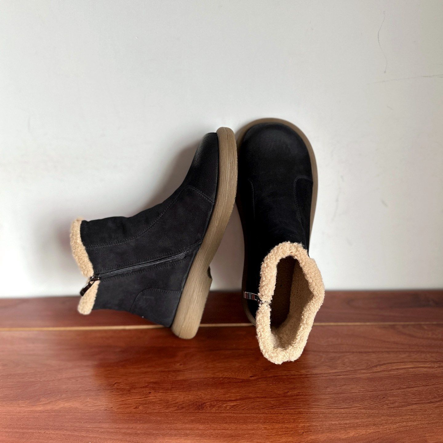 【烁掌柜】复古风简约百搭43大码女靴头层牛皮加厚保暖雪地靴棉靴,女鞋,时尚雪地靴,淘宝优惠券,粉丝福利购,淘宝优惠卷