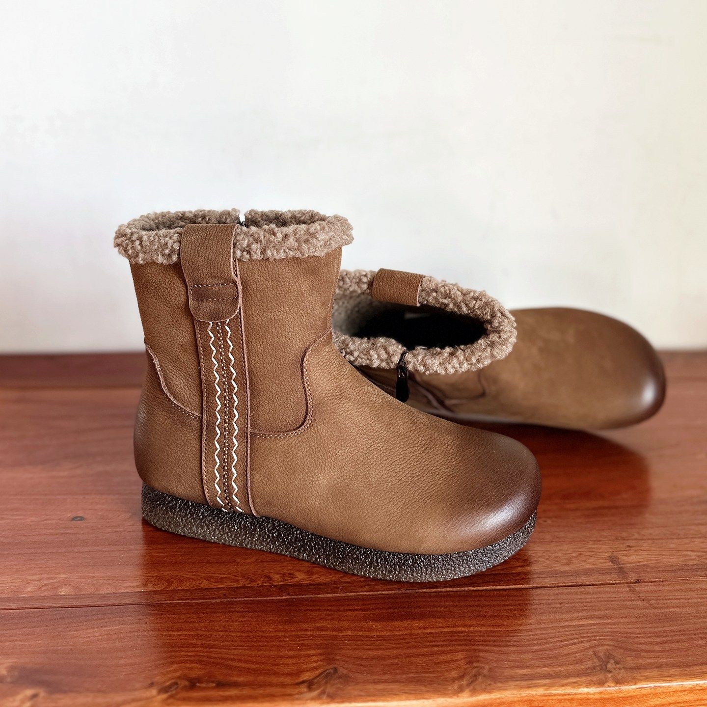 【烁掌柜】2025冬复古风手工真皮女靴头层牛皮加厚保暖棉靴雪地靴,女鞋,时尚雪地靴,淘宝优惠券,粉丝福利购,淘宝优惠卷