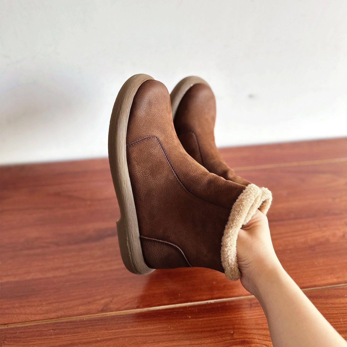 【烁掌柜】冬款复古文艺手工真皮43大码女靴头层牛皮加厚保暖棉靴,女鞋,时尚雪地靴,淘宝优惠券,粉丝福利购,淘宝优惠卷