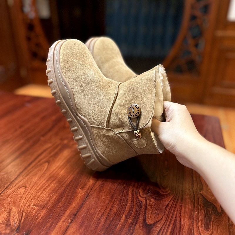 烁掌柜自制简约保暖舒适缝制款羊皮毛一体雪地靴加厚保暖过冬棉靴,女鞋,时尚雪地靴,淘宝优惠券,粉丝福利购,淘宝优惠卷