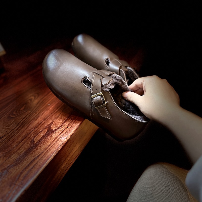 加厚保暖羊皮毛勃肯鞋棉鞋子