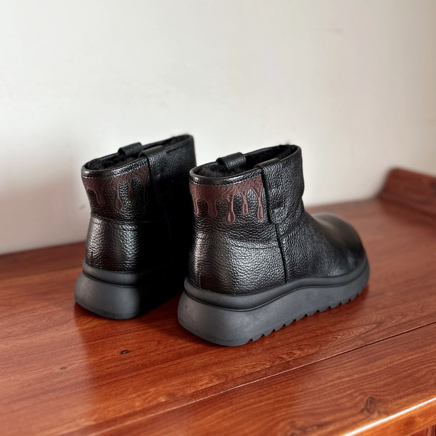 【烁掌柜】2025冬小众设计简约厚底棉靴头层牛皮加厚保暖雪地靴女,女鞋,时尚雪地靴,淘宝优惠券,粉丝福利购,淘宝优惠卷