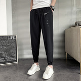 休闲小脚九分裤男网红发型师垂感薄款西裤精神小伙哈伦裤K133P55，男装休闲裤，电商A1018-1