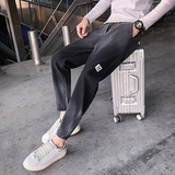 2024春夏牛仔裤男韩版潮流休闲痞帅束脚裤网红牛仔九分裤K128P60，男装休闲裤，电商A1018-1