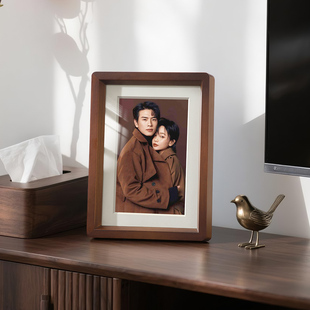 相框空框带玻璃六寸八寸摆台加打印洗照片定制diy高级感木质挂墙