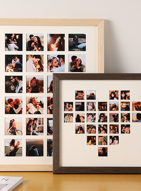相框照片定制diy9九宫格洗相片做成情侣纪念册礼物婚纱照挂墙画框