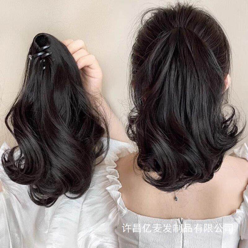 抓夹高马尾假发女梨花卷发自然短款假马尾仿真发辫子假发尾