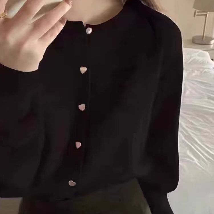 圆领开衫针织毛衣外套女