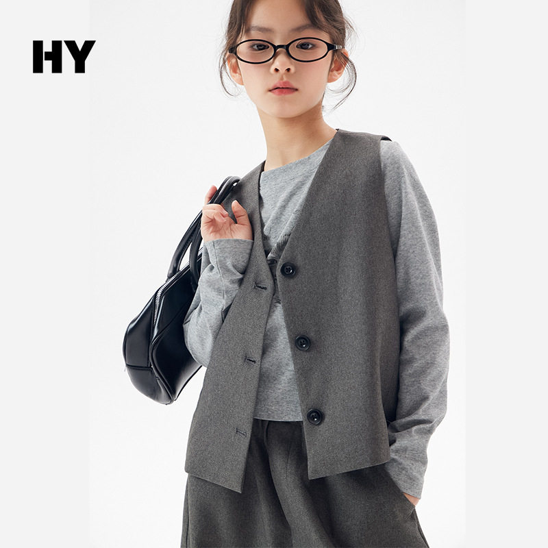 儿童西服马甲套装2025秋季新款女童休闲洋气衣服中大童韩版