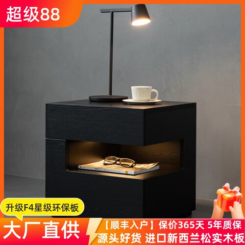 悬浮式卧室床头柜意式极简