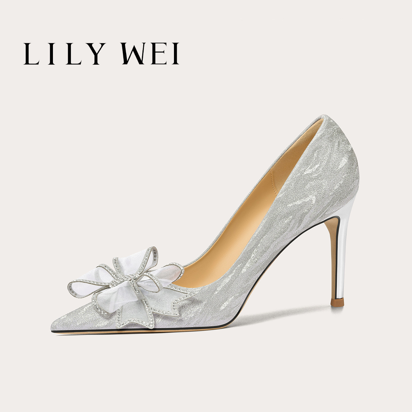 LilyWei【怦然心动】法式高跟鞋仙女绝美新娘婚鞋大码女鞋41-43