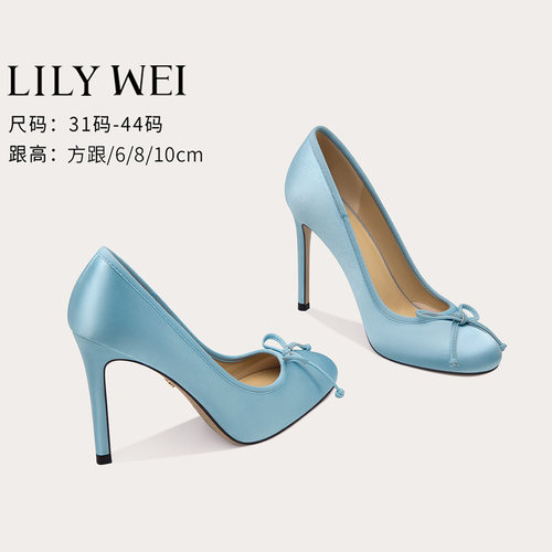 LilyWei蝴蝶结浅口法式芭蕾鞋