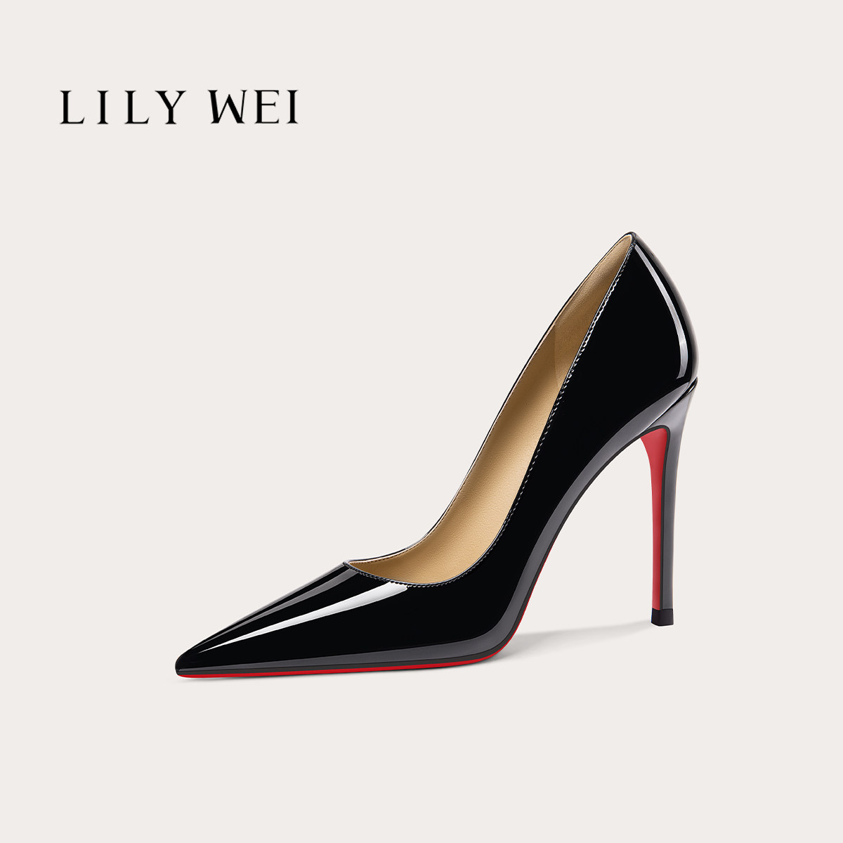 Lily Wei【璎珞】黑色红底高跟鞋26年新款通勤时尚浅口单鞋大码41