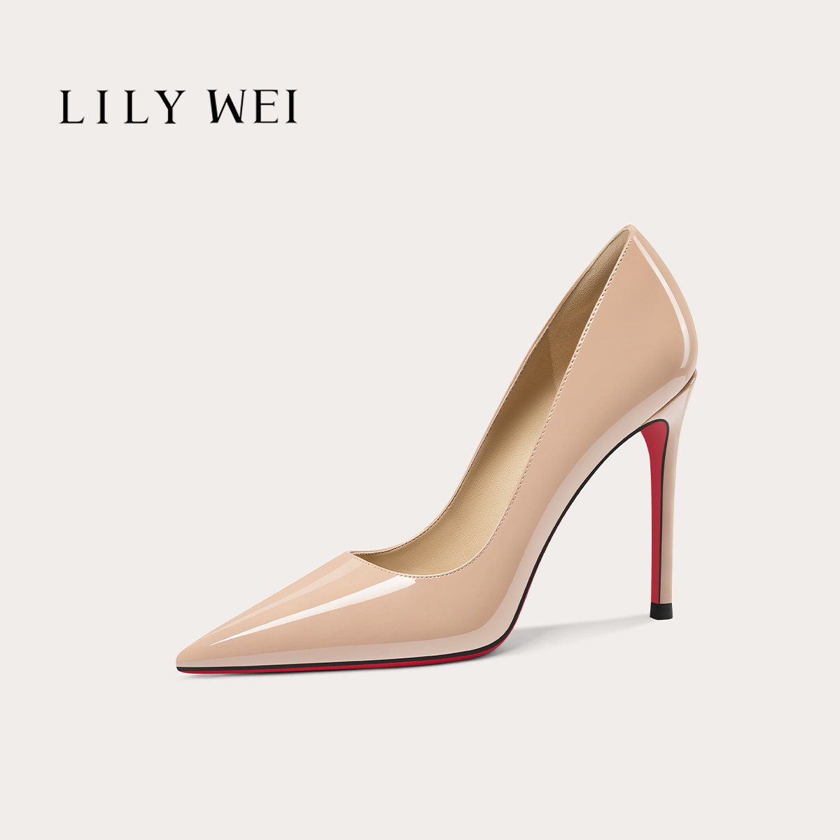 Lily Wei【璎珞】粉色红底高跟鞋浅口通勤气质温柔单鞋小码313233