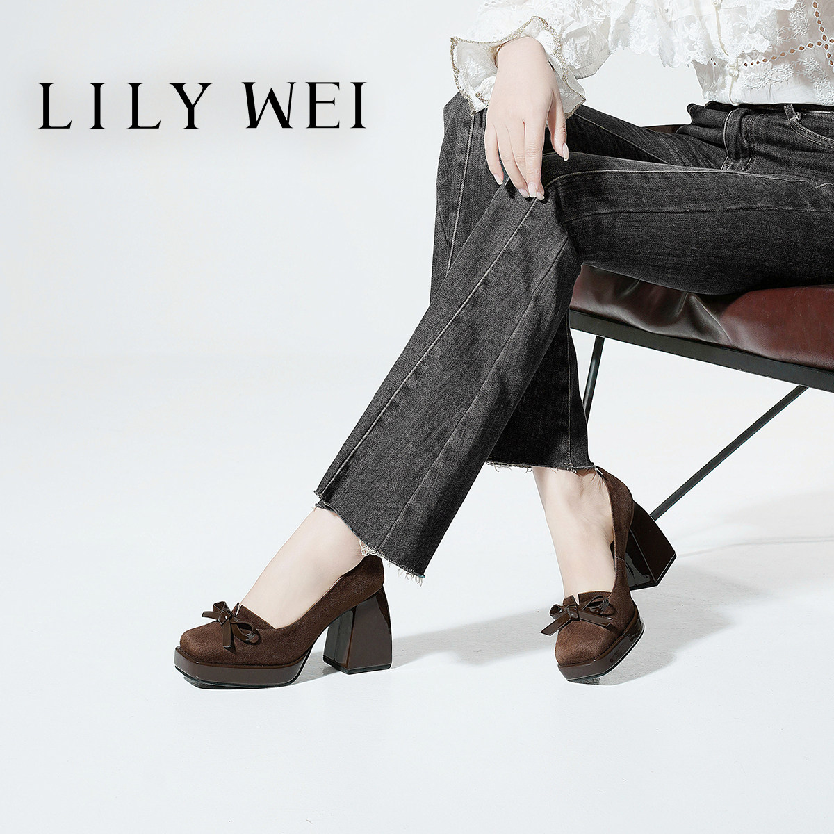 Lily Wei【林间鹿】复古时尚玛丽珍鞋洛丽塔复古单鞋粗跟大码41