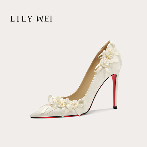 LilyWei优雅绝美蝴蝶结高跟鞋