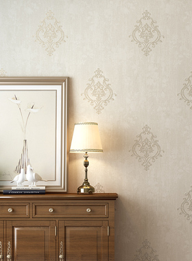 欧式高精密无缝提花墙布现代简约卧室美式法式客厅电视背景墙壁布