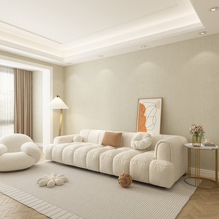 2024新款壁布无缝全屋奶油色客厅卧室现代简约背景墙纸墙布高级感