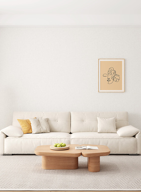 2025新款壁布无缝全屋奶油色客厅卧室现代简约背景墙纸竹炭墙布