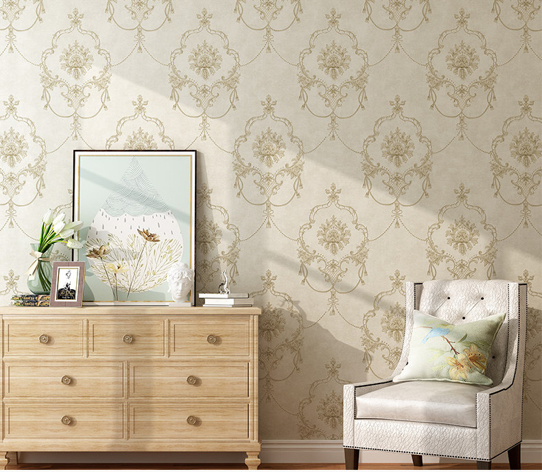 德尔菲诺高精密提花欧式壁布现代简约卧室客厅沙发背景墙无缝墙布