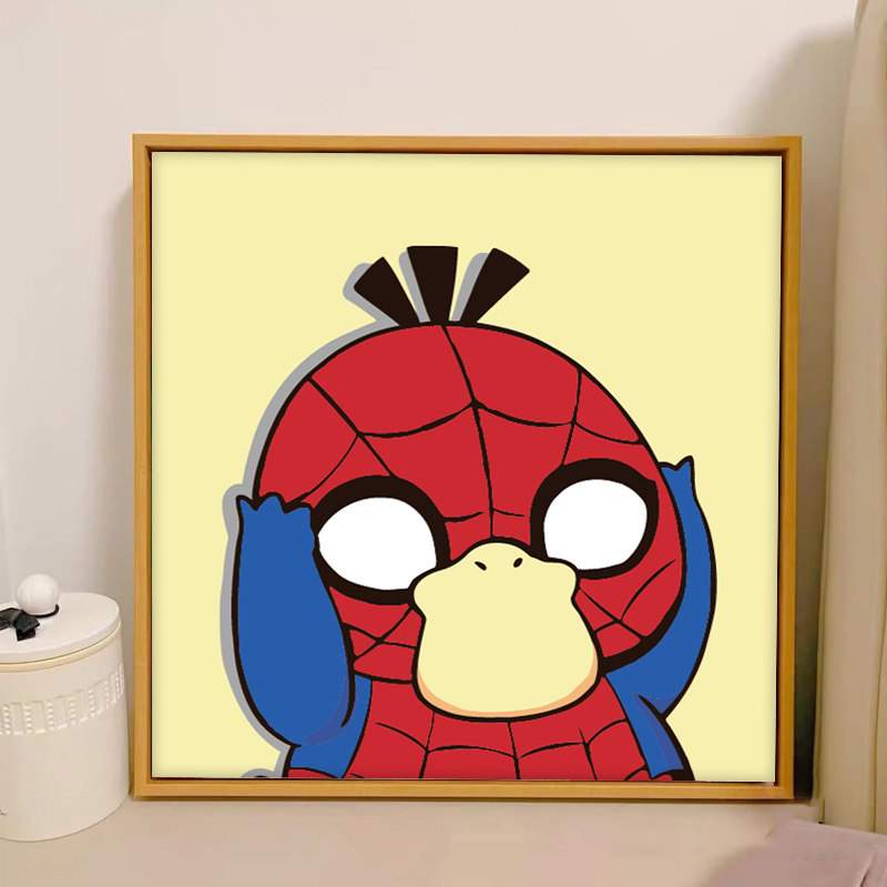 【可达鸭】数字油画diy手工填充涂色卡通动漫手绘丙烯油彩装饰画