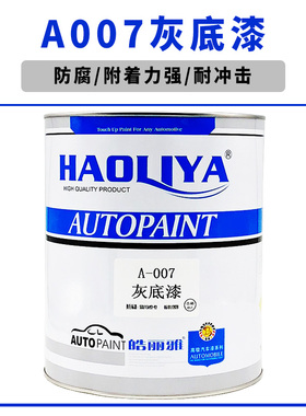 皓丽雅汽车漆1K苏灰士A007单组份灰色底漆修复快干金属漆补土4L