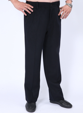 高三强唐装秋冬男士中国服汉服裤子 新款中式松紧腰长裤16911