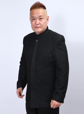 高三强唐装 秋冬男士外套 商务唐装休闲上衣 15903