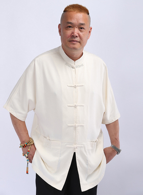 高三强唐装 新款夏季 男士短袖 中式商务休闲上衣16901