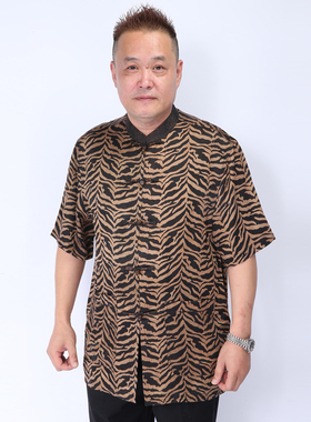 高三强唐装 新款夏季中国服汉服半袖男士桑蚕丝短袖  15193
