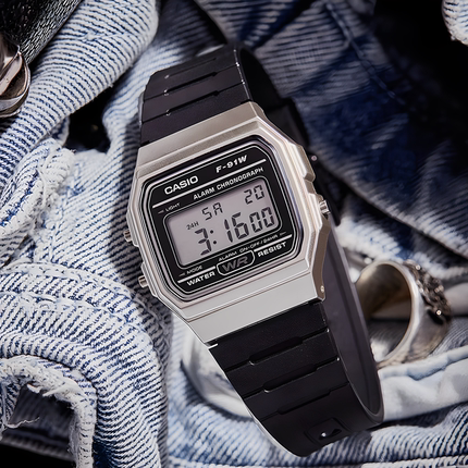 Casio卡西欧手表复古学生电子小方表F-91W-1 F-91WM-7A