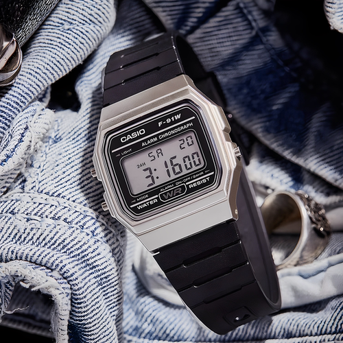 Casio卡西欧手表复古学生电子小方表F-91W-1 F-91WM-7A