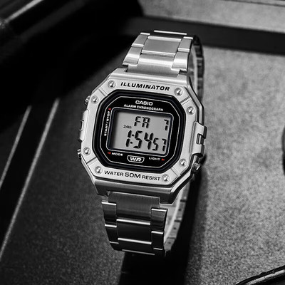 日本正品Casio卡西欧手表男 运动学生小方块数显防水表W-218HD-1A
