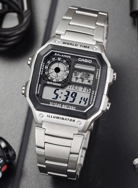男款手表卡西欧学生手表复古潮流casio小方块防水表AE-1200WHD-1A