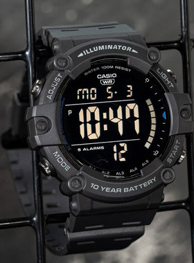 卡西欧手表男CASIO AE-1500WH-8B 新款反显多功能防水学生电子表
