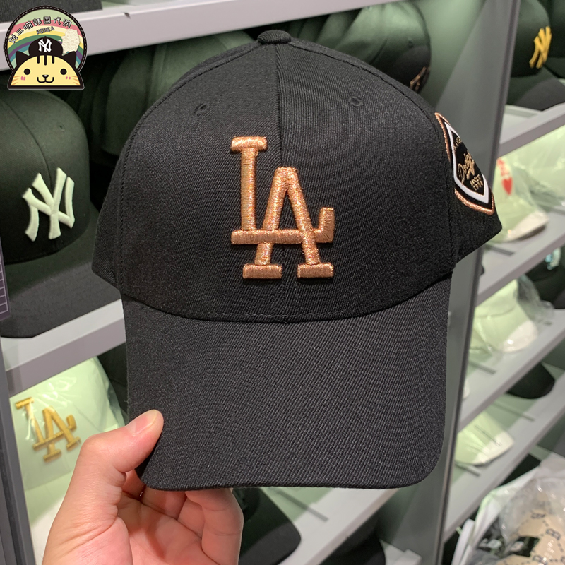 MLB帽子专柜正品春夏道奇队LA金标帽檐刺绣男女基础棒球帽CP85