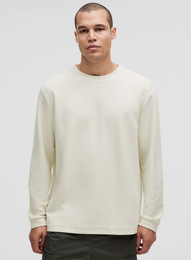 Heavyweight 男士高克重纹理棉混纺长袖 T 恤丨lululemon LM3FMBS