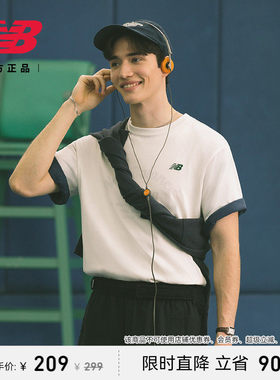 New Balance NB25夏季新款男美式覆古学院风运动短袖T恤AMT52330