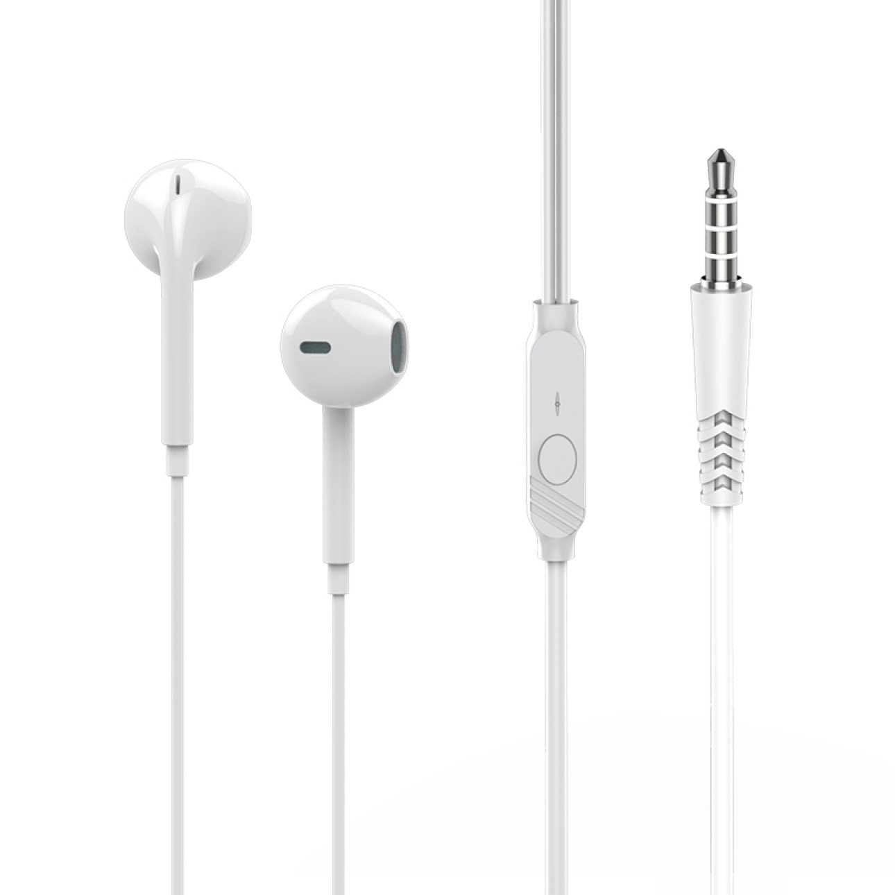 入耳式有线耳机白色3.5mm接口带线控麦克风HiFi音质