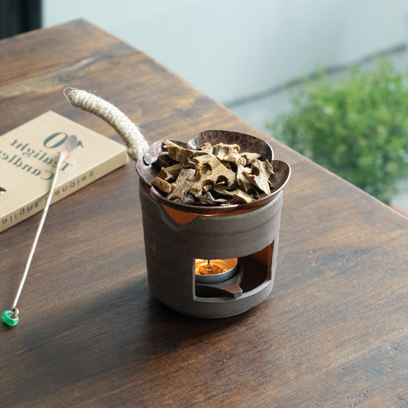 紫铜烤香盘茶叶提香器陶瓷温茶炉加热隔火干烧香熏炉咖啡烘焙香氛