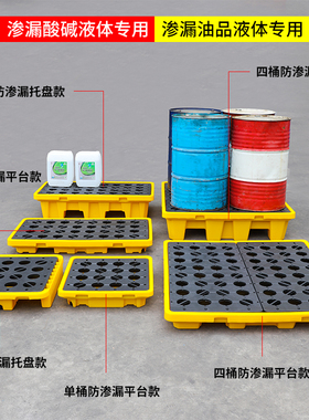 防渗漏托盘危废化学品油桶接油盘防漏二次容器危化品防泄漏露塑料