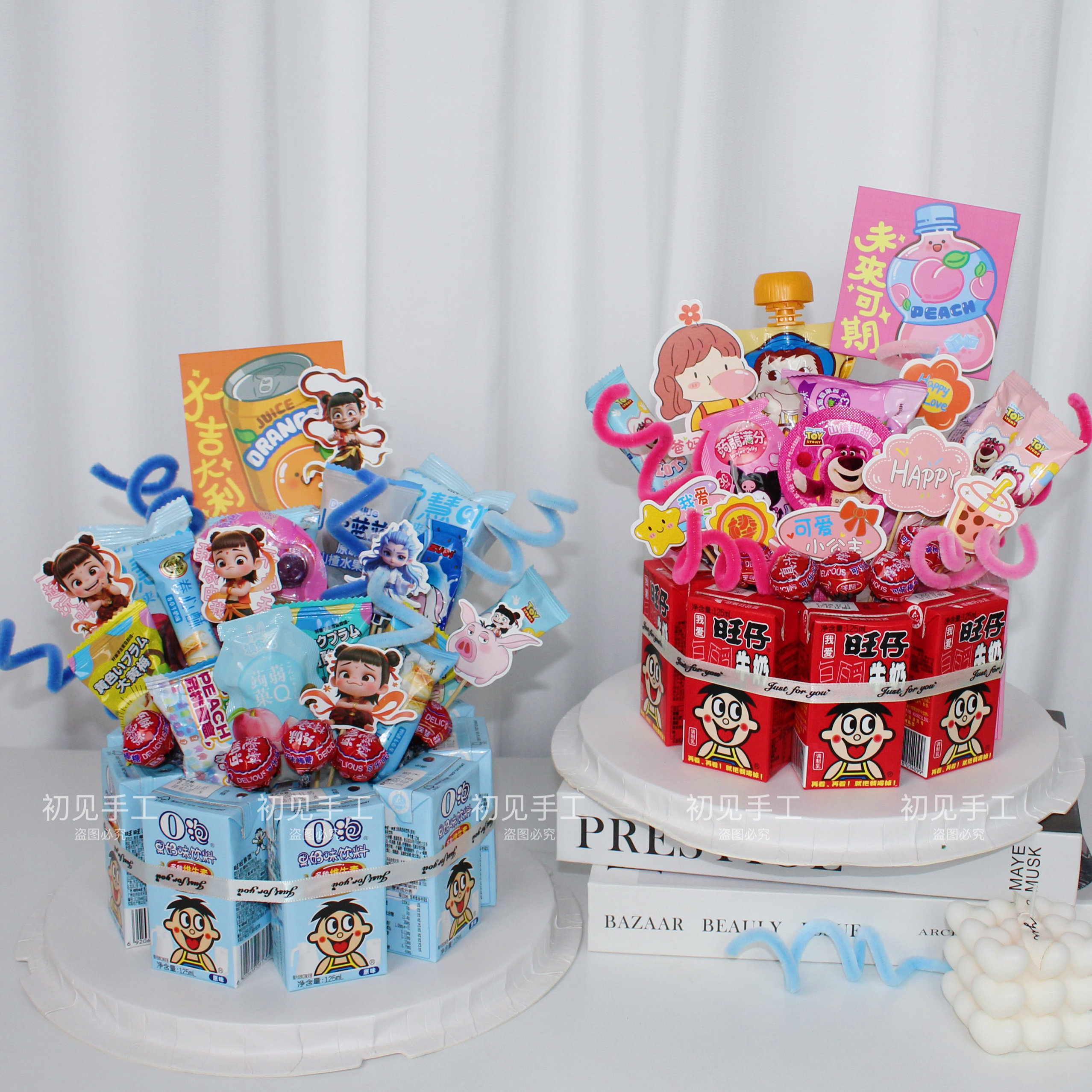 创意儿童节diy零食礼盒材料包哪吒系列生日蛋糕六一送小朋友孩子