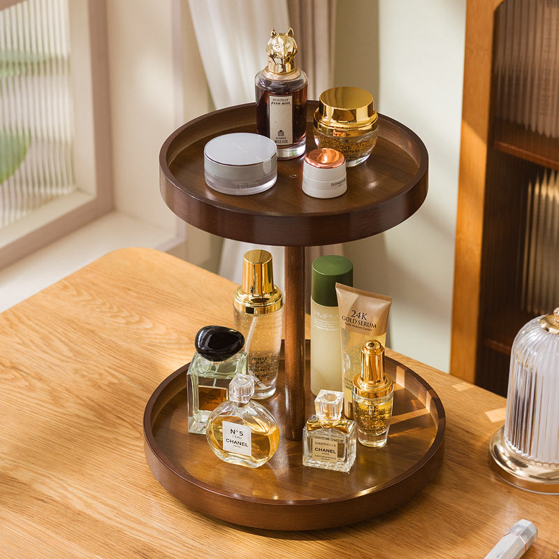 化妆品收纳盒360度旋转梳妆台分层整理桌面口红木质护肤品置物架,收纳整理,化妆品收纳架,淘宝优惠券,粉丝福利购,淘宝优惠卷