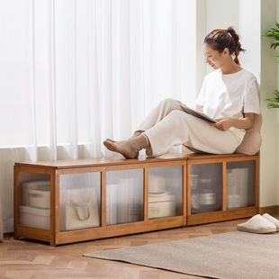 飘窗储物柜卧室阳台矮柜子翻盖门长条榻榻米魔方地柜可坐收纳柜